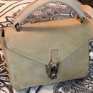 Lionel tan suede cross body satchel purse
